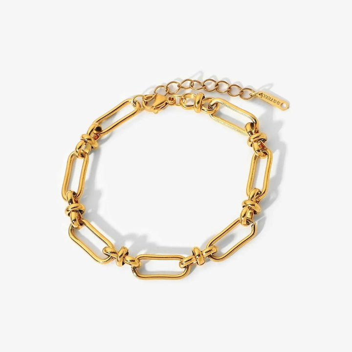 18kt Gold Plated Paperclip Statement Bracelet, Catalina - Inaya Accessories