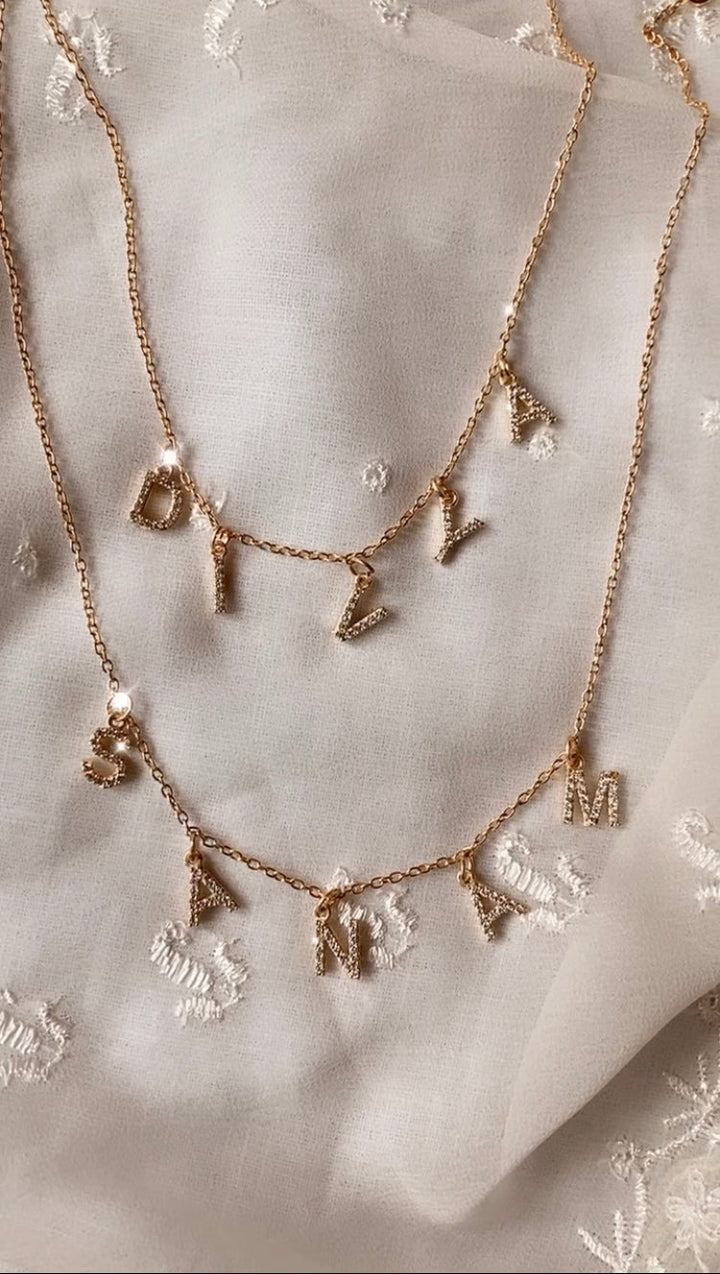 Customised Initial Name Necklace - Inaya Accessories