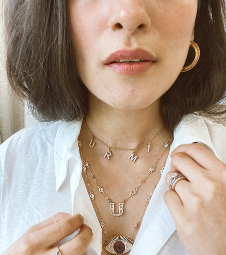 Customised Initial Name Necklace - Inaya Accessories