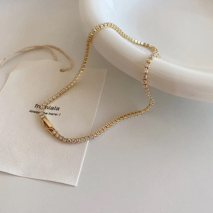 Rhinestone Tennis Necklace, Ruth - Inaya Accessories