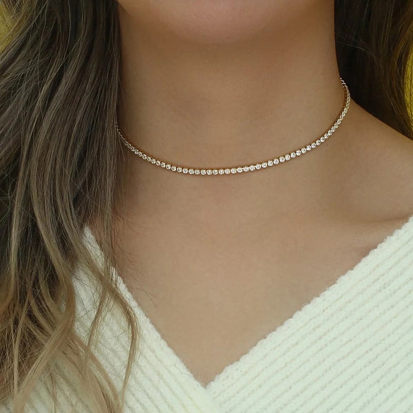 Rhinestone Tennis Necklace, Ruth - Inaya Accessories