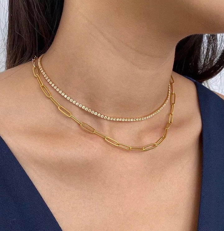 Rhinestone Tennis Necklace, Ruth - Inaya Accessories