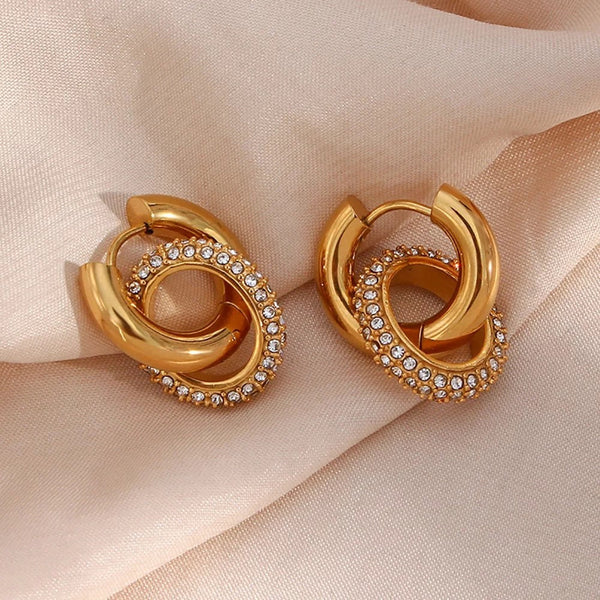 18KT Gold Plated Zircon Insert Huggies, Pritika - Inaya Accessories