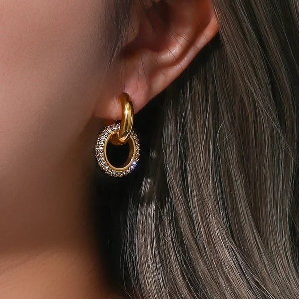 18KT Gold Plated Zircon Insert Huggies, Pritika - Inaya Accessories