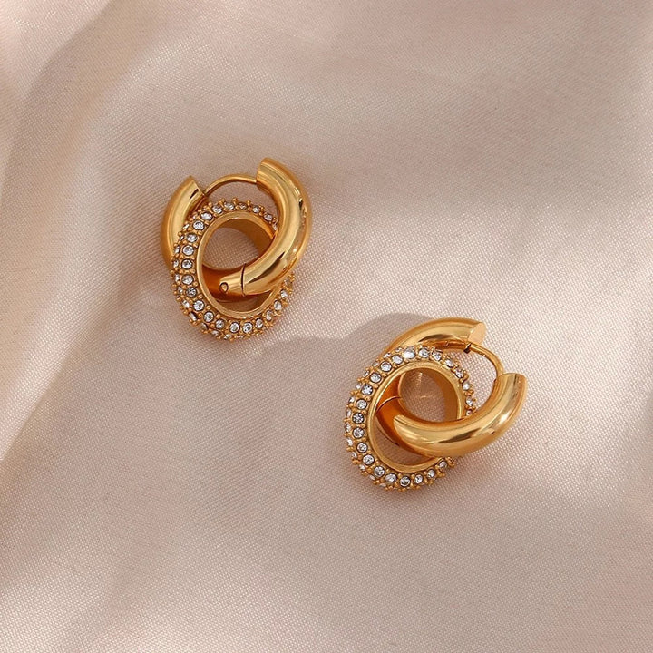 18KT Gold Plated Zircon Insert Huggies, Pritika - Inaya Accessories