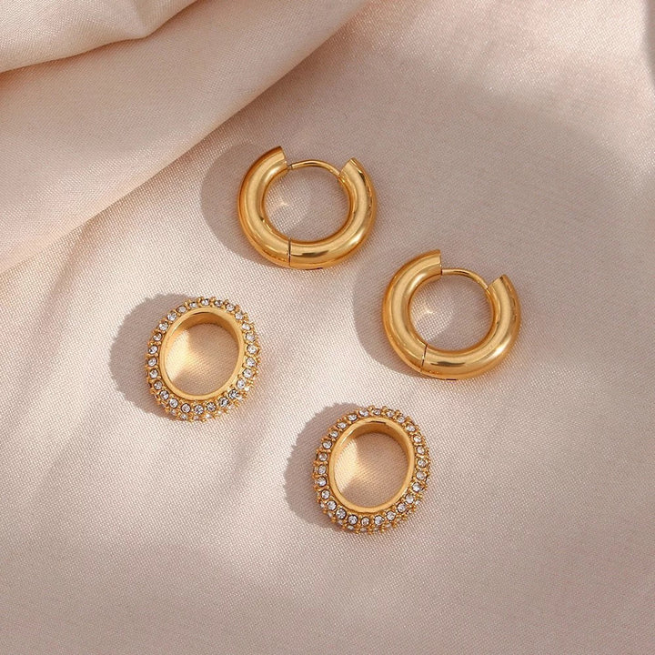 18KT Gold Plated Zircon Insert Huggies, Pritika - Inaya Accessories