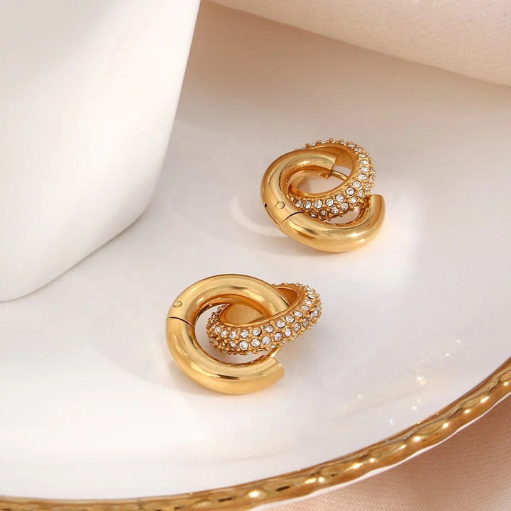 18KT Gold Plated Zircon Insert Huggies, Pritika - Inaya Accessories
